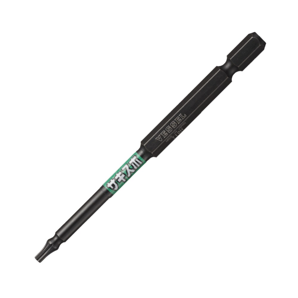 ดอกไขควงหัวทอร์กแกนสลิม VESSEL SS16T1010 Sakisubo SS16T Torx Bit ขนาด T10 x 100 มม 