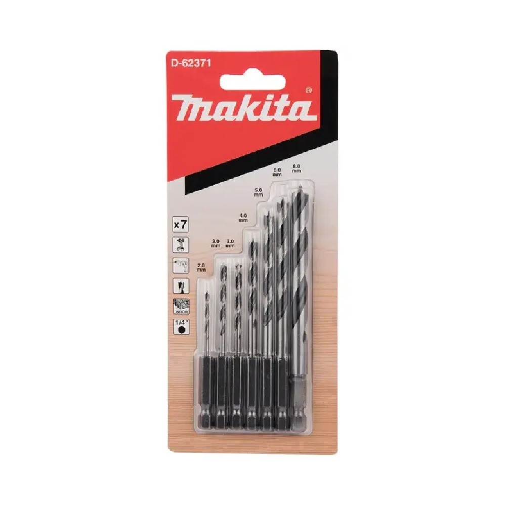 ดอกสว่านไม้ปลายแหลม MAKITA D 62371  7 ชิ้น 