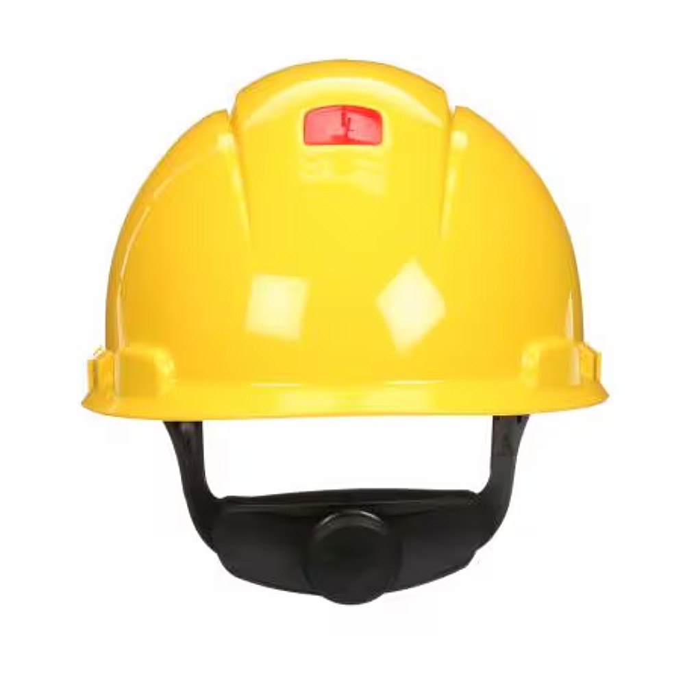 หมวกนิรภัย 3M H 702SFV UV แบบปรับหมุน สีเหลืองมีรูระบาย 70071736204