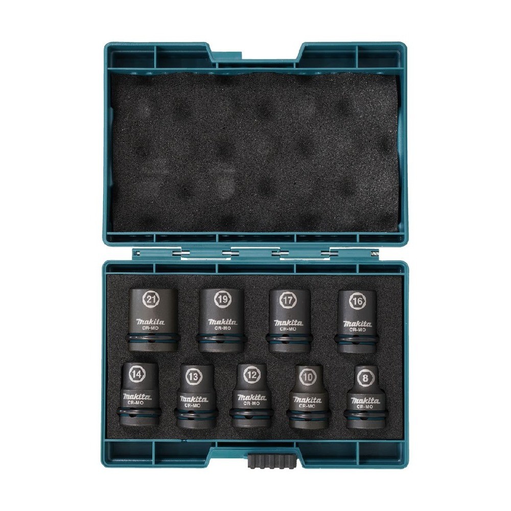 ชุดลูกบล็อกกระแทก 1 2 นิ้ว MAKITA E 16570 ขนาด 8–21 มม   9 ชิ้น ชุด 