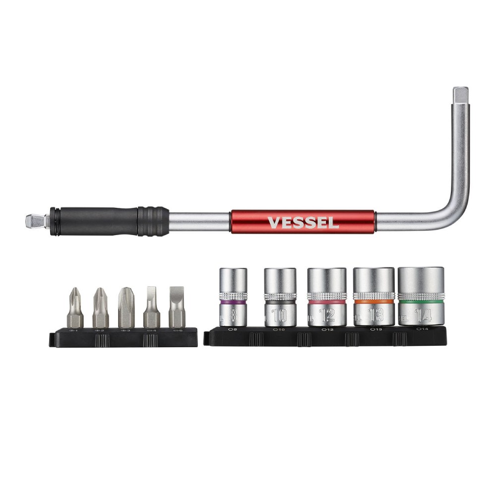 ด้ามขันเร็วตัวแอล VESSEL SLH2 1 2Way Speed L handle ขนาด 1 4 นิ้ว ยาว 188 มม 