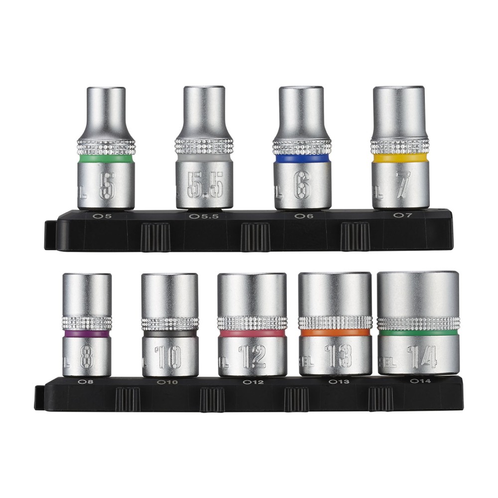 ชุดลูกบล็อกสั้น VESSEL TD BS16 ขนาด 8  10  12  13  14 มม  รูขับ 1 4 นิ้ว  5 ชิ้น 