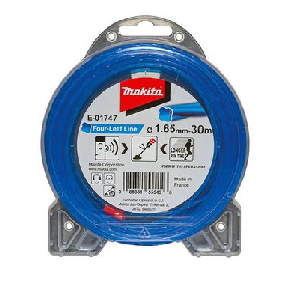 เอ็นไนล่อนตัดหญ้า 4 กลีบ MAKITA E 01747 ขนาด 1 65 มม  × 30 ม  สีฟ้า