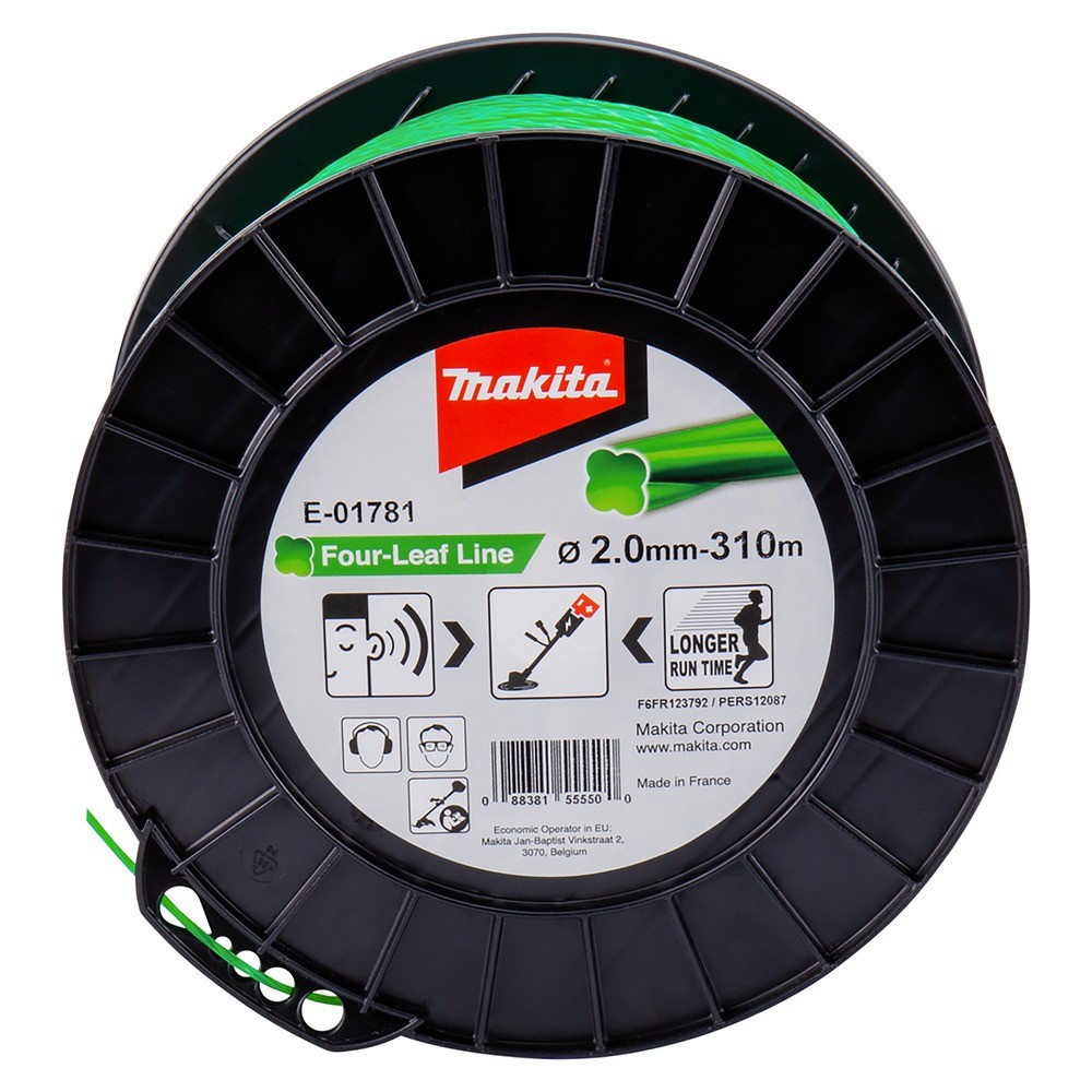 เอ็นไนล่อนตัดหญ้า 4 กลีบ MAKITA E 01781 ขนาด 2 มม  × 310 ม  สีเขียว