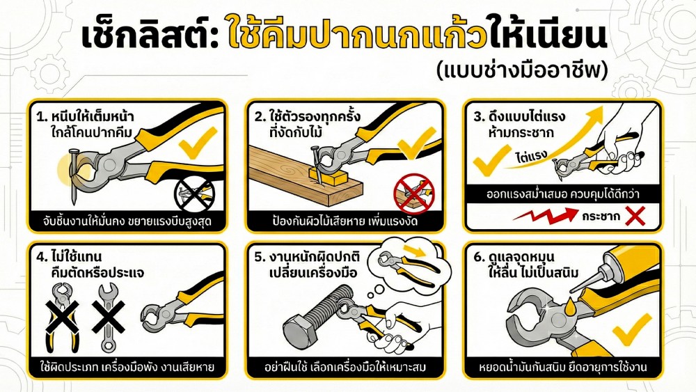 7 ความผิดพลาดยอดฮิต เวลาใช้งาน คีมปากนกแก้ว 7 ความผิดพลาดยอดฮิต เวลาใช้งาน คีมปากนกแก้ว