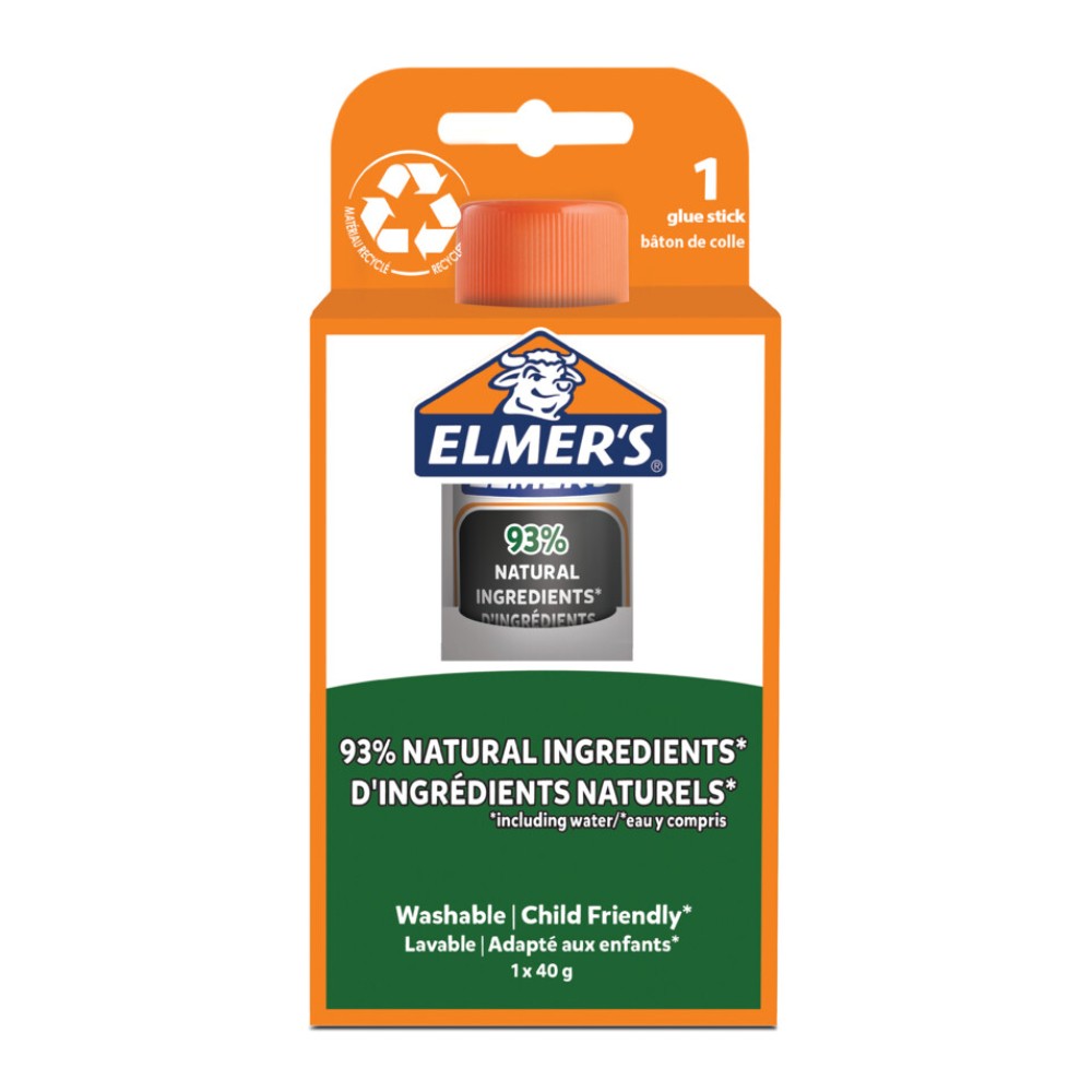 กาวแท่ง Elmer s 2143886 สูตรธรรมชาติ 40g จัมโบ้ ปลอดสารพิษ ติดกระดาษเนียน ไม่ทิ้งคราบ