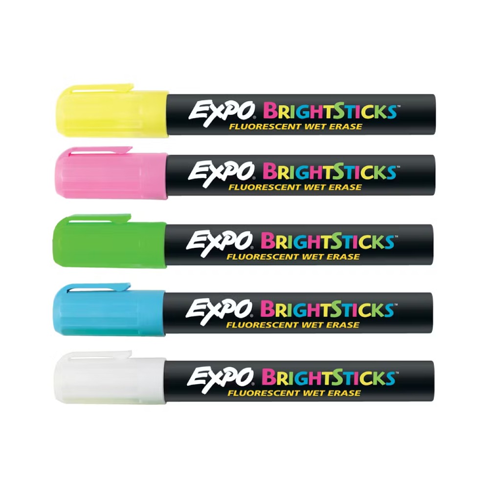 ชุดปากกาไวท์บอร์ด EXPO 14075 Bright Sticks สีสันสดใส  ชุด 5 สี 