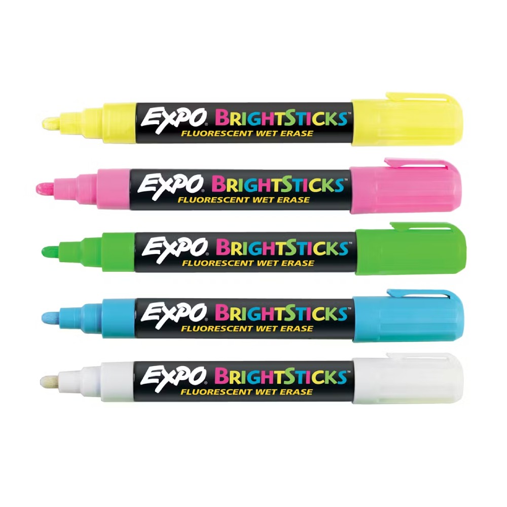 ชุดปากกาไวท์บอร์ด EXPO 14075 Bright Sticks สีสันสดใส  ชุด 5 สี 