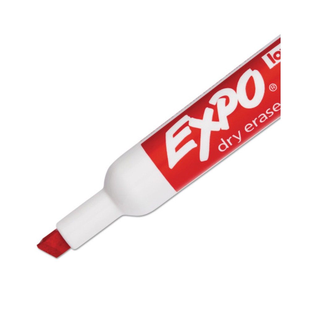 ปากกาไวท์บอร์ด EXPO&nbsp;80002A Low Odor Dry Erase Markers สีแดง หัวตัด