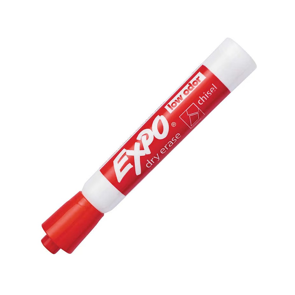 ปากกาไวท์บอร์ด EXPO&nbsp;80002A Low Odor Dry Erase Markers สีแดง หัวตัด