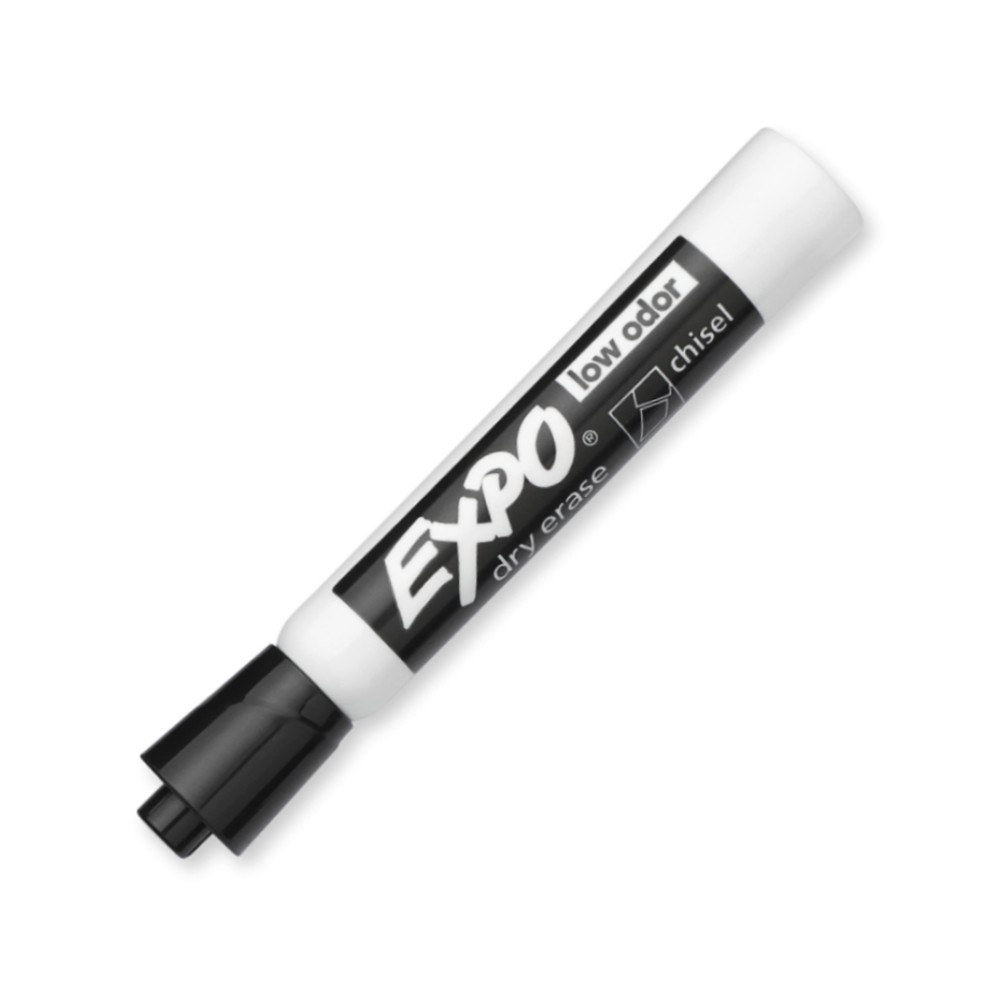 ปากกาไวท์บอร์ด EXPO&nbsp;1920940A Low Odor Classroom Pack สีดำ หัวตัด  กล่อง 36 ชิ้น 