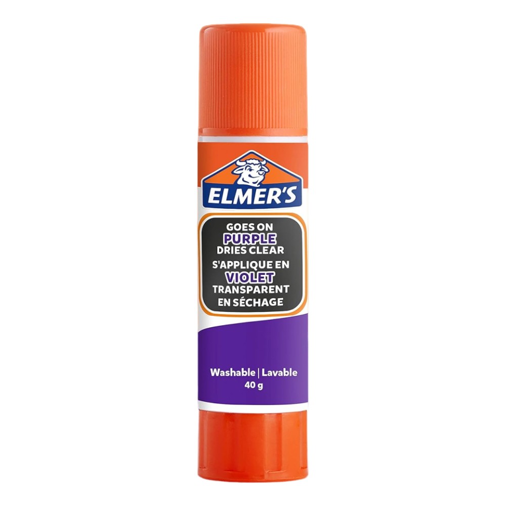 กาวแท่ง Elmer s 2143884 สีม่วง 40g จัมโบ้ ปลอดสารพิษ ติดกระดาษเนียน ไม่ทิ้งคราบ  5 ชิ้น 
