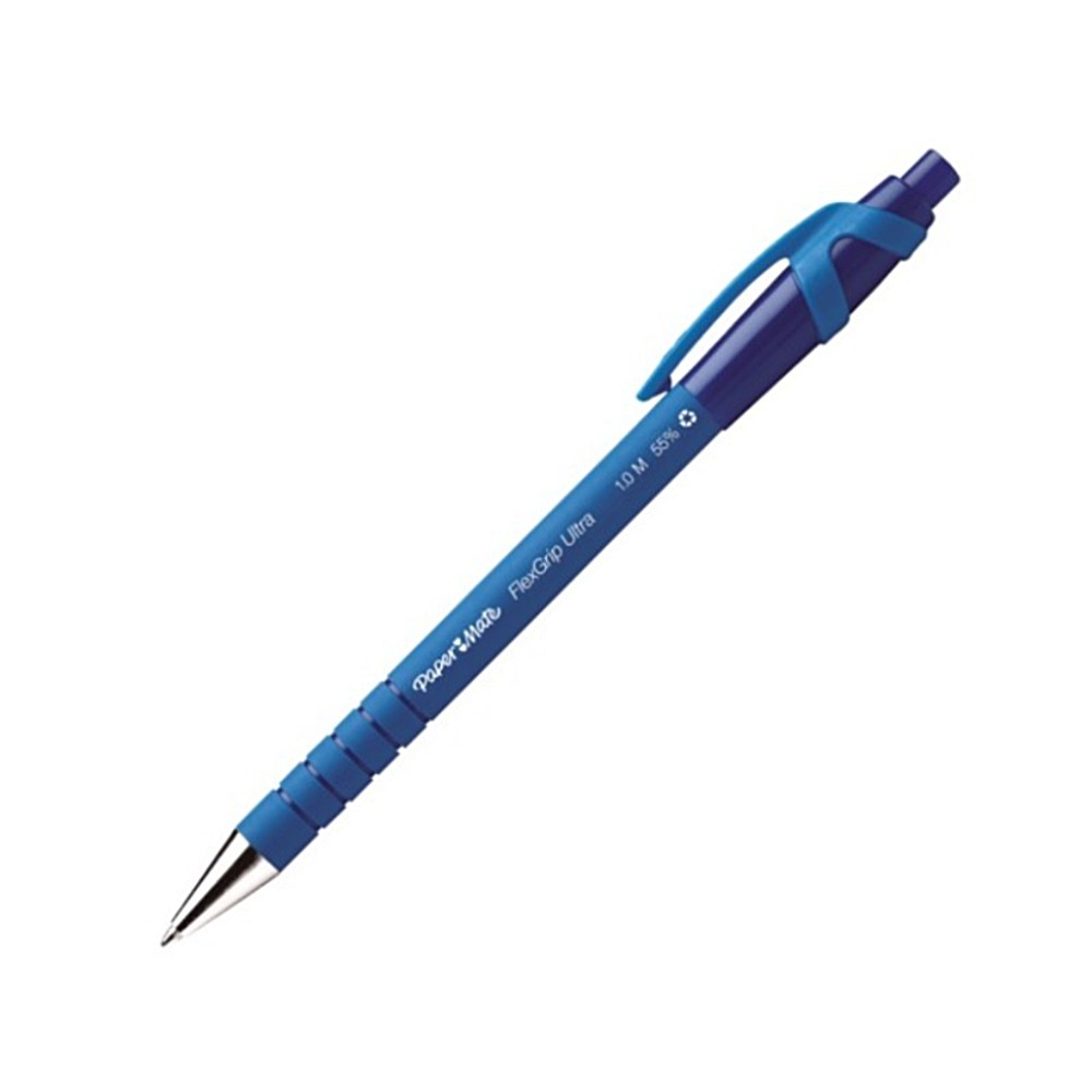 ปากกาลูกลื่น Paper Mate S0190433 FlexGrip Ultra 1 0 มม  ด้ามยาง สีน้ำเงิน จับถนัดมือ