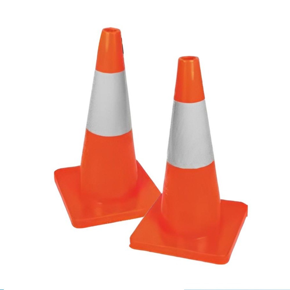 กรวยจราจร PVC คาดแถบสะท้อนแสง POLO รุ่น CMP591 0015 ขนาด สูง 45 CM 