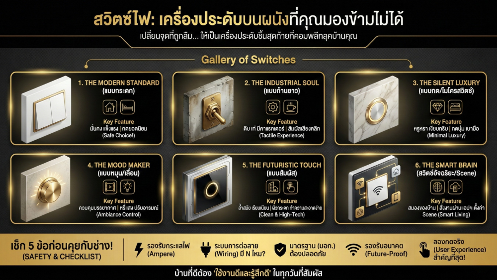 คู่มือเลือก สวิตช์ไฟ ฉบับคนช่างเลือก รู้จักไว้ คุยกับช่างรู้เรื่อง