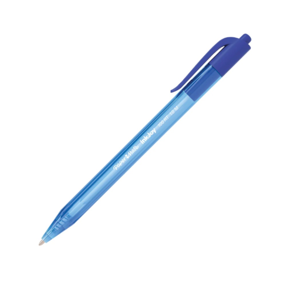 ปากกาลูกลื่น Paper Mate S0957040 InkJoy 100 Stick 1 0 มม  แบบกด สีน้ำเงิน เขียนลื่น ราคาสุดคุ้ม