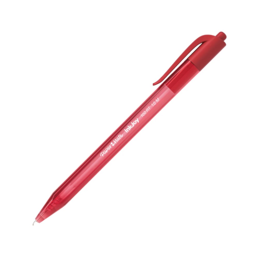 ปากกาลูกลื่น Paper Mate S0957050 InkJoy 100 Stick 1 0 มม  แบบกด สีแดง เขียนลื่น ราคาสุดคุ้ม