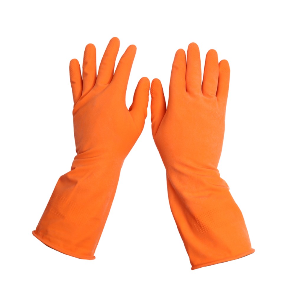 ถุงมือยางธรรมชาติ MASTER GLOVE 4D ไซส์ S สีส้ม