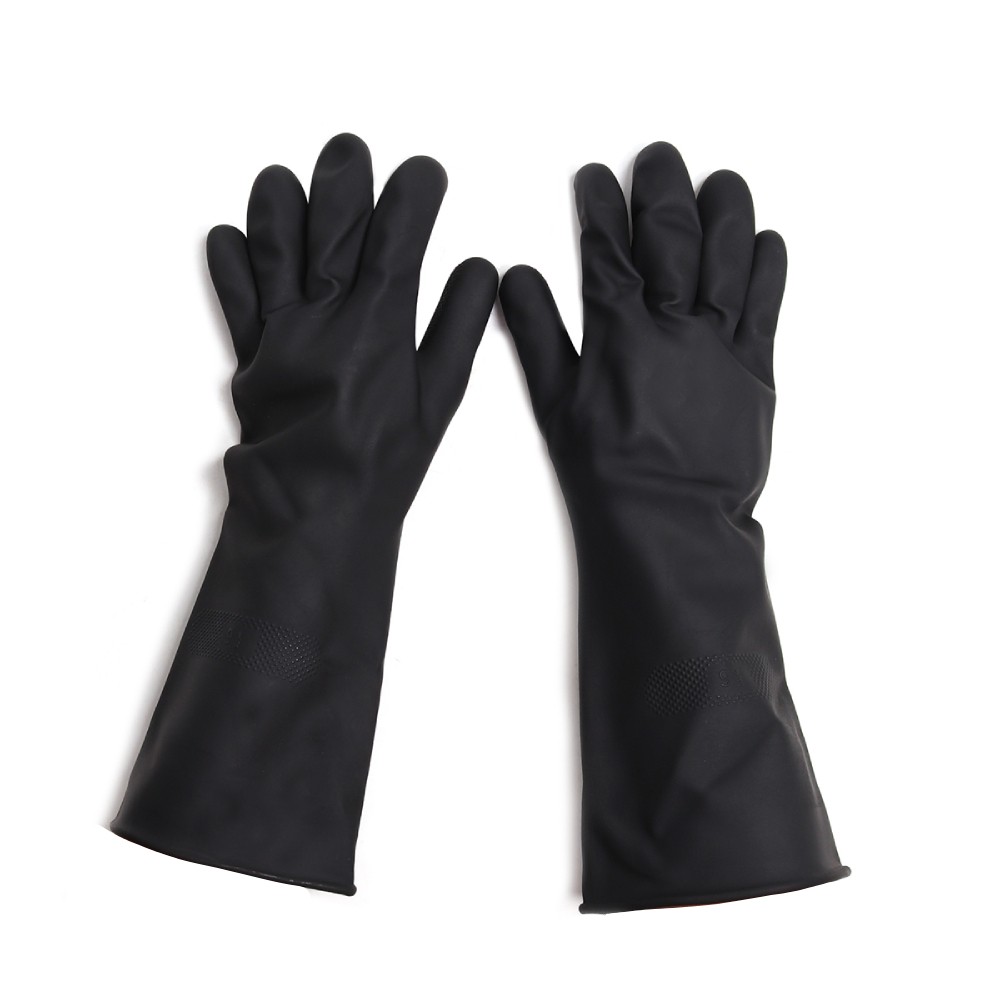 ถุงมือยางธรรมชาติ MASTER GLOVE ไซส์ L ความยาว 14 นิ้ว สีดำ