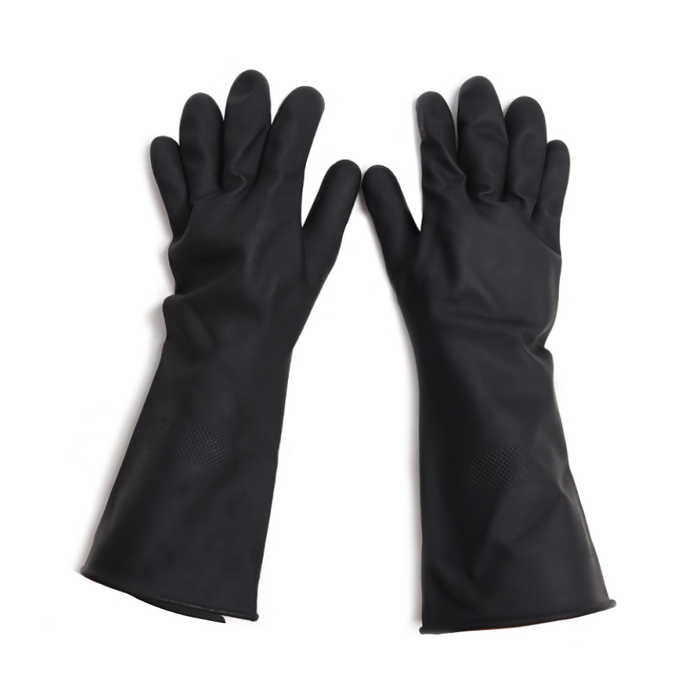 ถุงมือยางธรรมชาติ MASTER GLOVE ไซส์ XL ความยาว 14 นิ้ว สีดำ