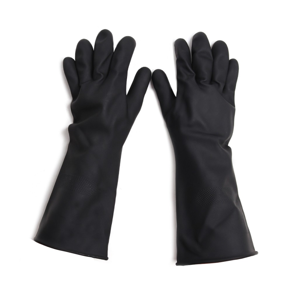 ถุงมือยางธรรมชาติ MASTER GLOVE ไซส์ L ความยาว 16 นิ้ว สีดำ