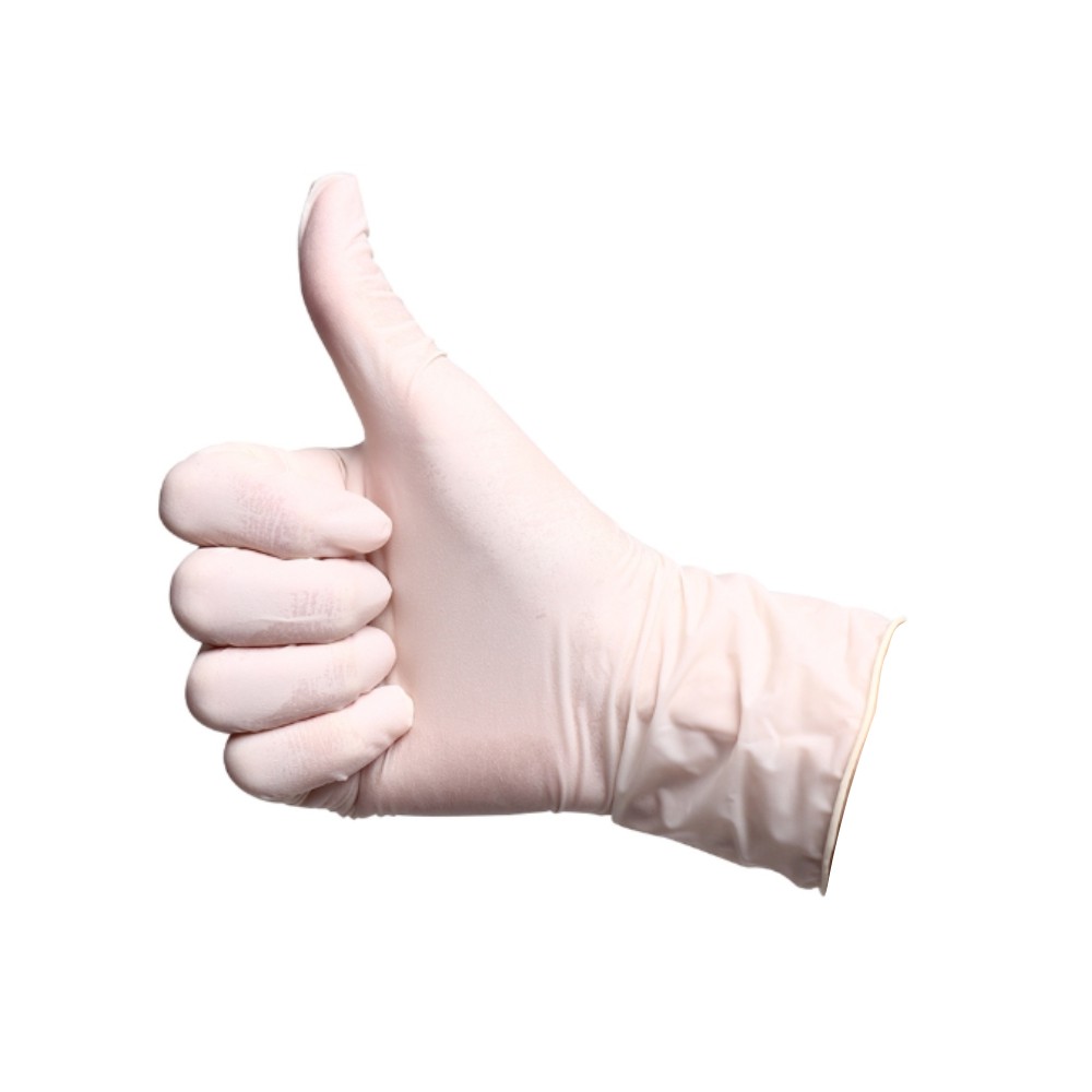 ถุงมือยาง MASTER GLOVE ไม่มีแป้ง ไซส์ M สีขาว  100 ชิ้น 