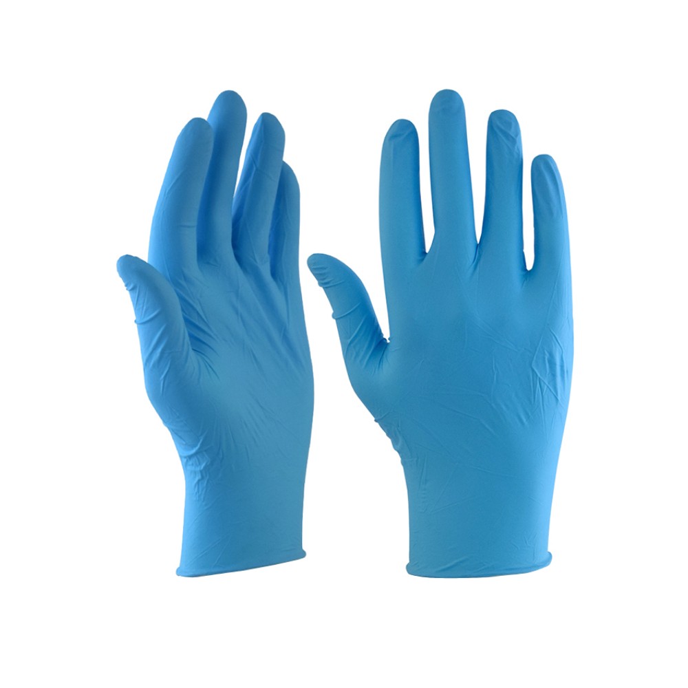 ถุงมือยาง MASTER GLOVE ไม่มีแป้ง ไซส์ M สีฟ้า  100 ชิ้น 