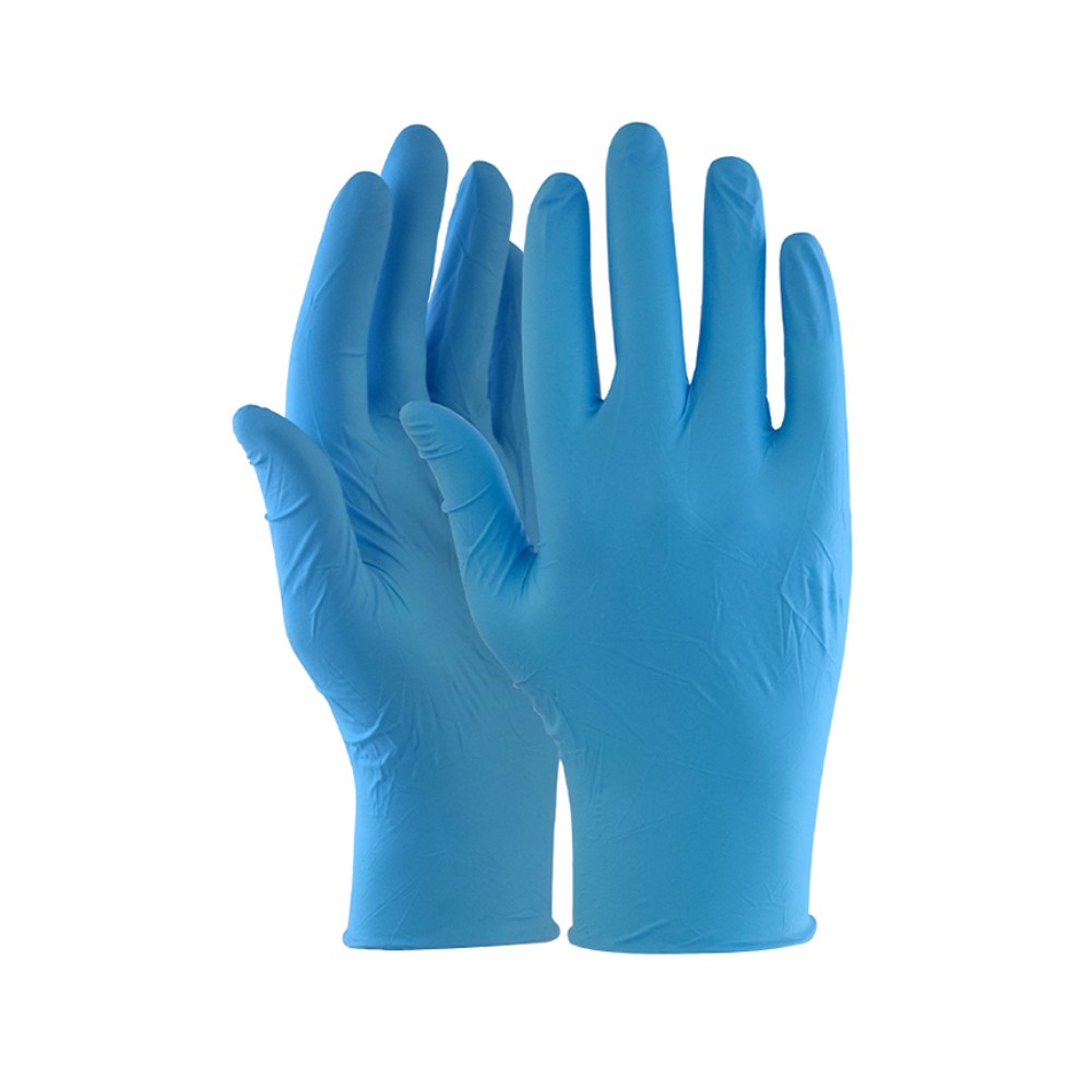 ถุงมือยาง MASTER GLOVE ไม่มีแป้ง ไซส์ M สีฟ้า  100 ชิ้น 
