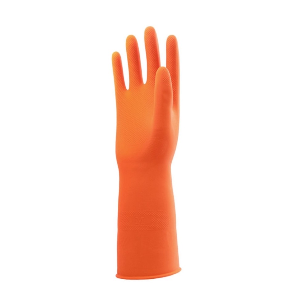 ถุงมือยางธรรมชาติ MASTER GLOVE ไซส์ S ความยาว 13 นิ้ว สีส้ม