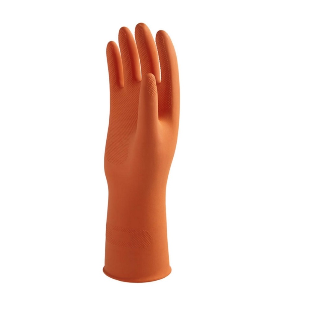 ถุงมือยางธรรมชาติ MASTER GLOVE ไซส์ M ความยาว 13 นิ้ว สีส้ม