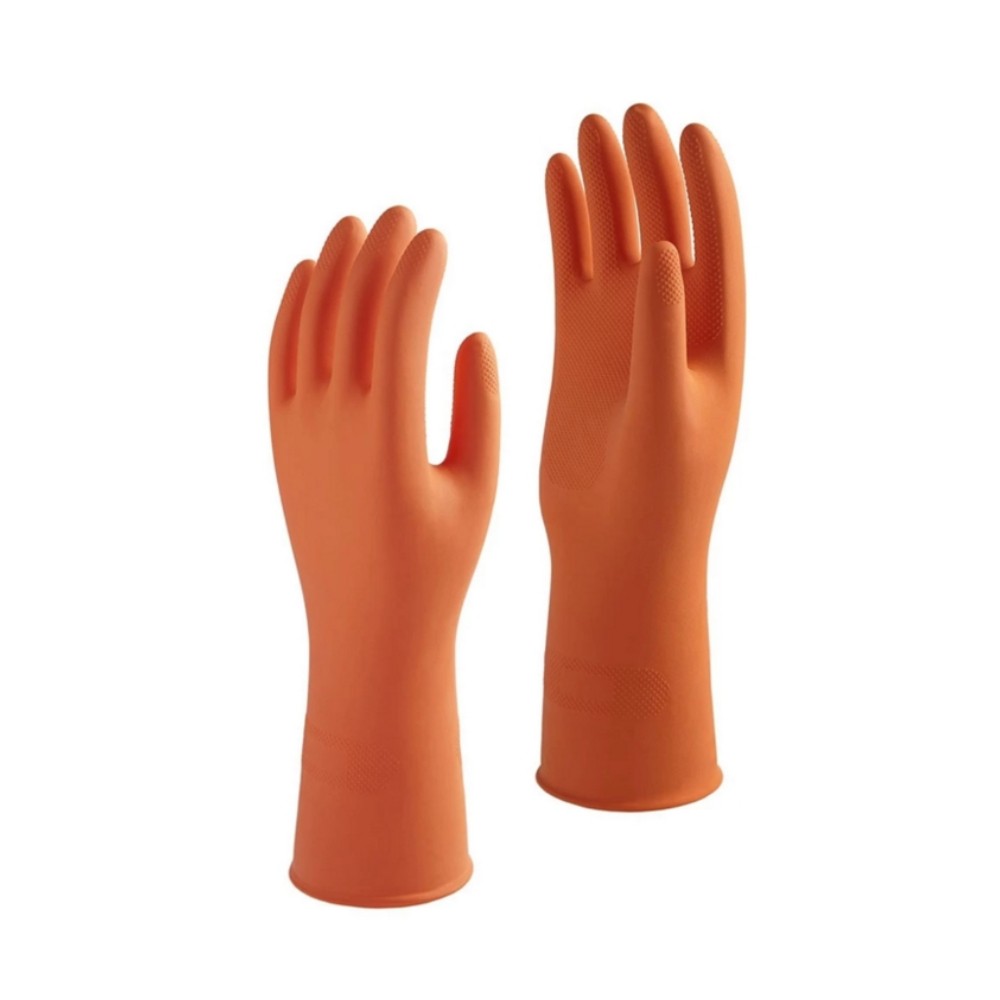 ถุงมือยางธรรมชาติ MASTER GLOVE ไซส์ S ความยาว 13 นิ้ว สีส้ม