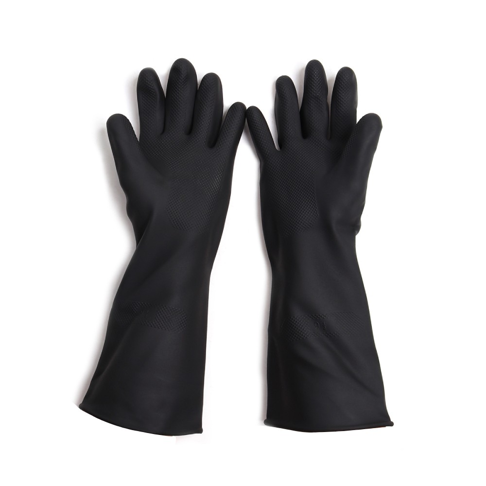 ถุงมือยางธรรมชาติ MASTER GLOVE ไซส์ XL ความยาว 16 นิ้ว สีดำ