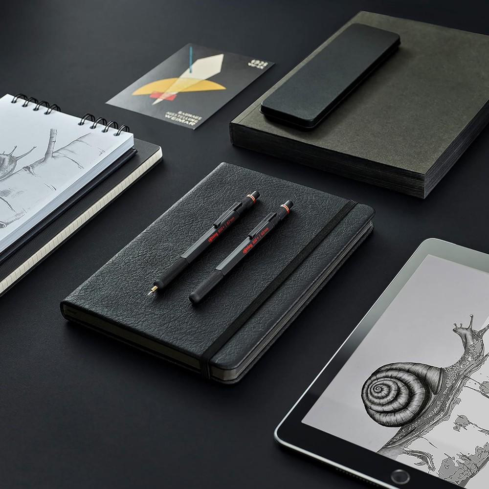 ดินสอกด Rotring 800  Stylus 0 5 มม  สีดำ ตัวท็อป หัวเก็บได้ ด้ามโลหะ สำหรับสถาปนิก