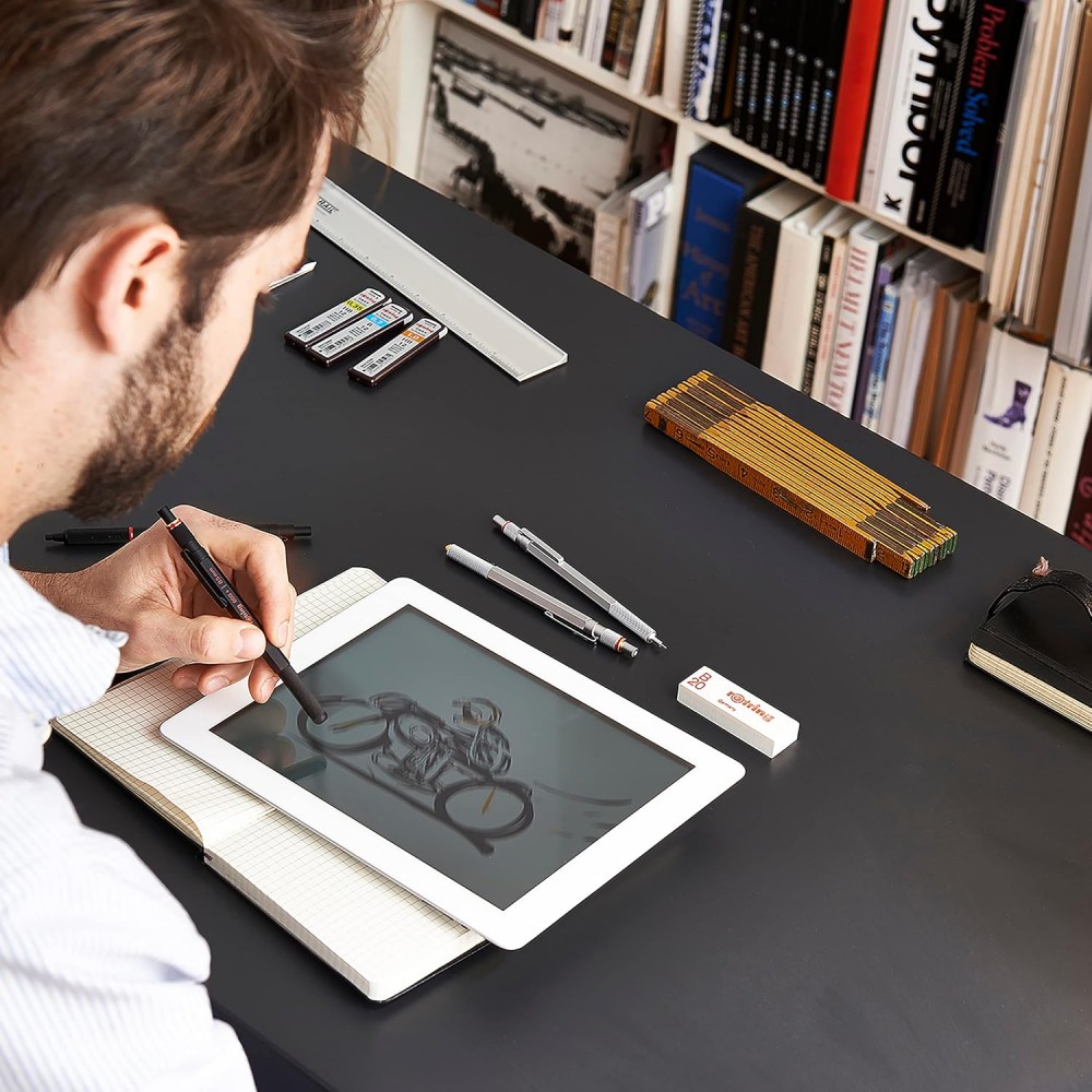 ดินสอกด Rotring 800  Stylus 0 5 มม  สีดำ ตัวท็อป หัวเก็บได้ ด้ามโลหะ สำหรับสถาปนิก