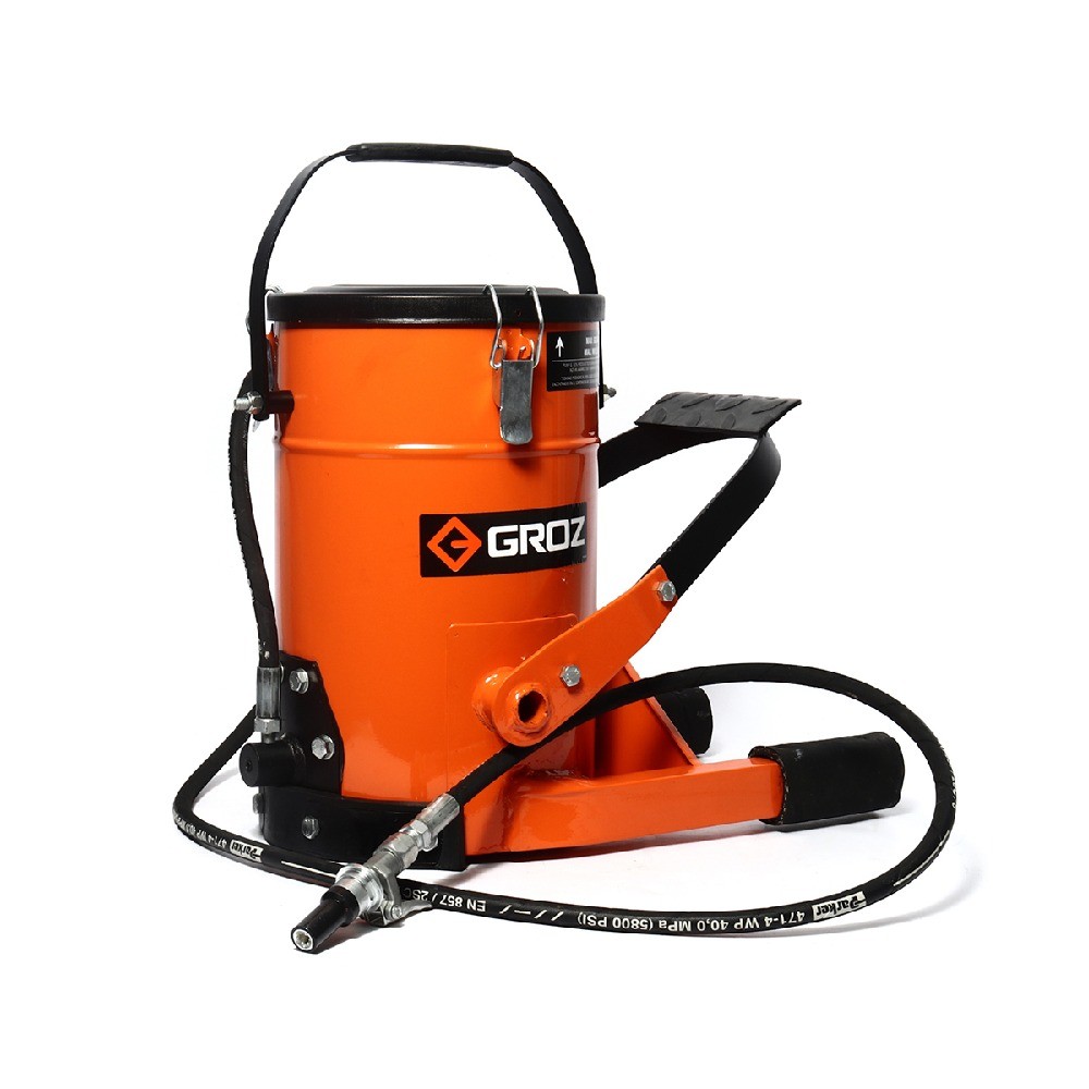 ถังอัดจาระบีแบบใช้เท้าพร้อมหัวคัปเลอร์ GROZ รุ่น G061 FOP 10Q