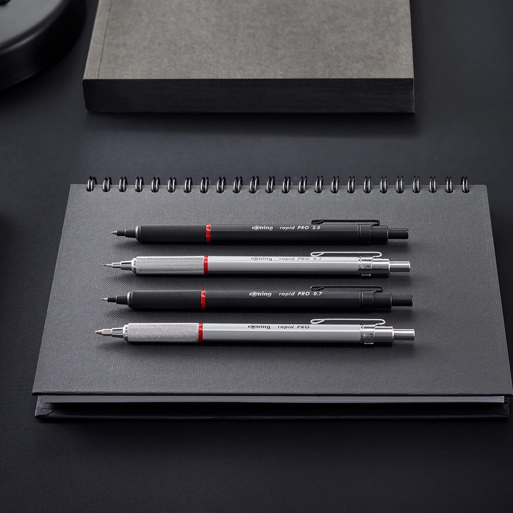 ดินสอกด Rotring Rapid Pro 0 5 มม  สีดำ ด้ามโลหะ จับถนัดมือ กลไกกันไส้หัก  1904258 