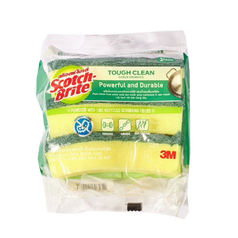 สก๊อตช์ไบรต์ 3M 2IN1 ANTI BAC สีเขียว
