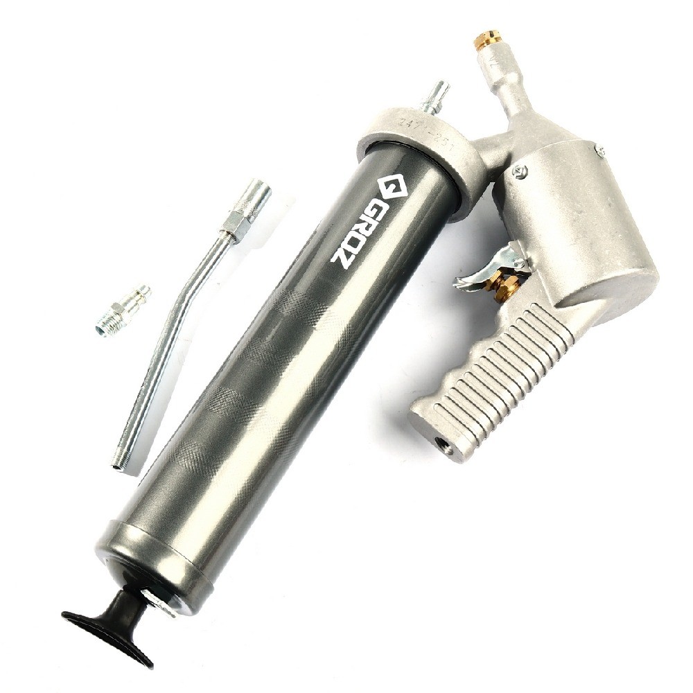 กระบอกอัดจาระบีใช้ลมพร้อมท่อแข็ง GROZ รุ่น G061 PGG 1R B ความจุ 500 CC