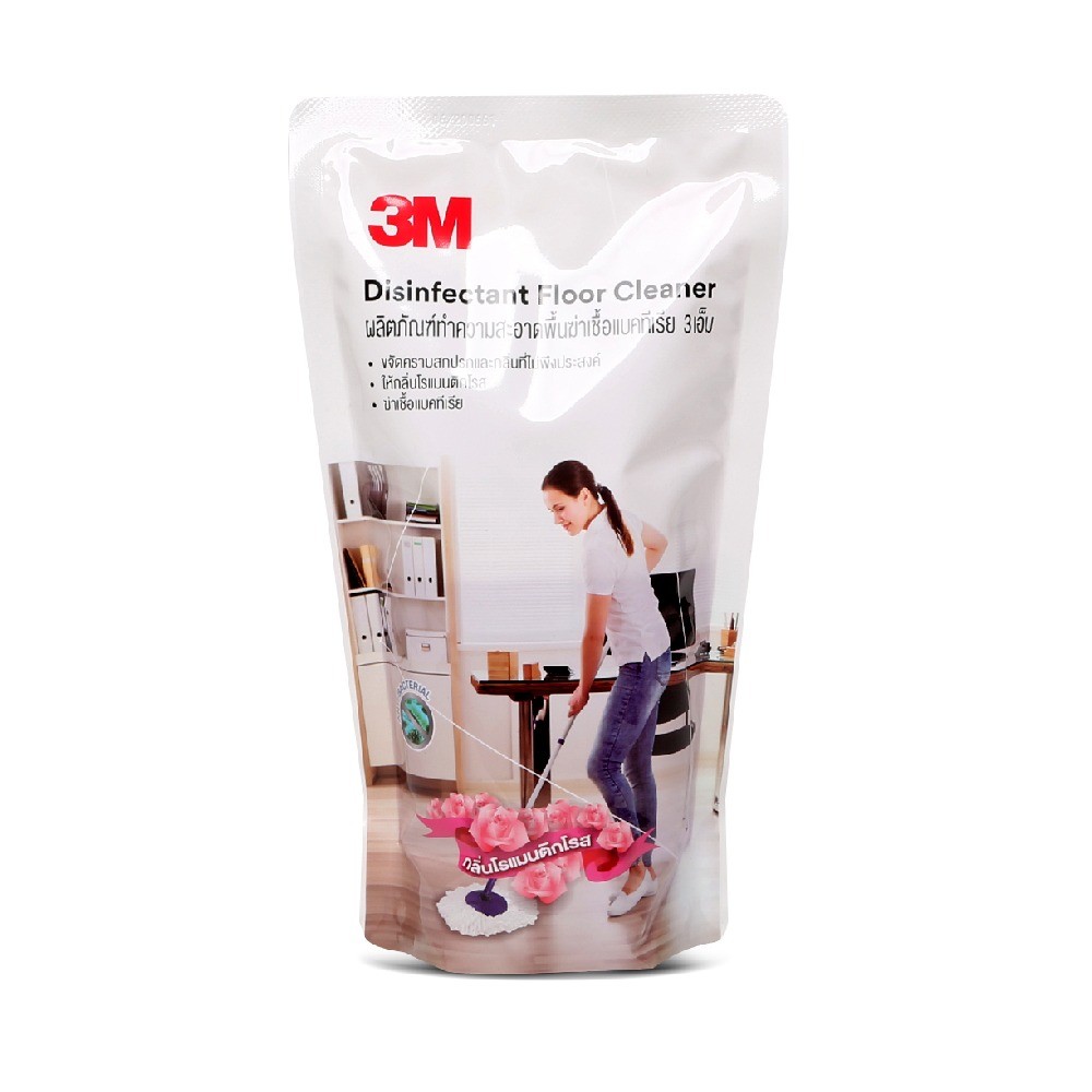 น้ำยาถูพื้นฆ่าเชื้อโรค กลิ่นโรส 3M รุ่น Z052 0857 ขนาด 450 ML  แบบถุง 