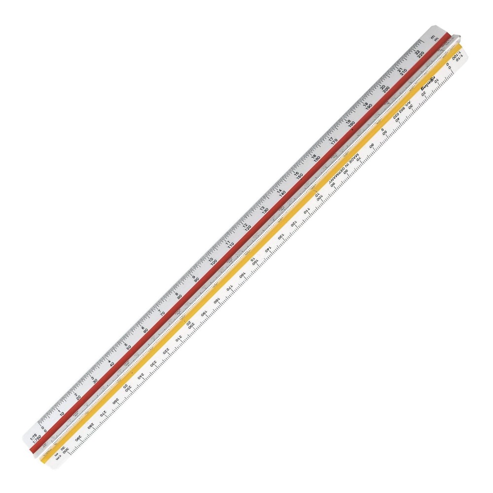ไม้สเกลสามเหลี่ยม Rotring Scale ไม้บรรทัดวัดแบบ สเกลชัด ไม่ลอก  S0220481 