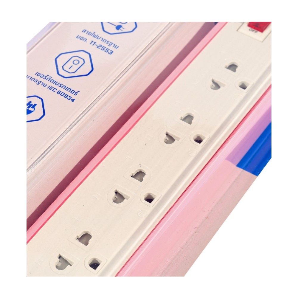 ปลั๊กพ่วง DATA AP4156 มอก  4 ช่อง 1 สวิตซ์ ความยาว 5 เมตร สีชมพู