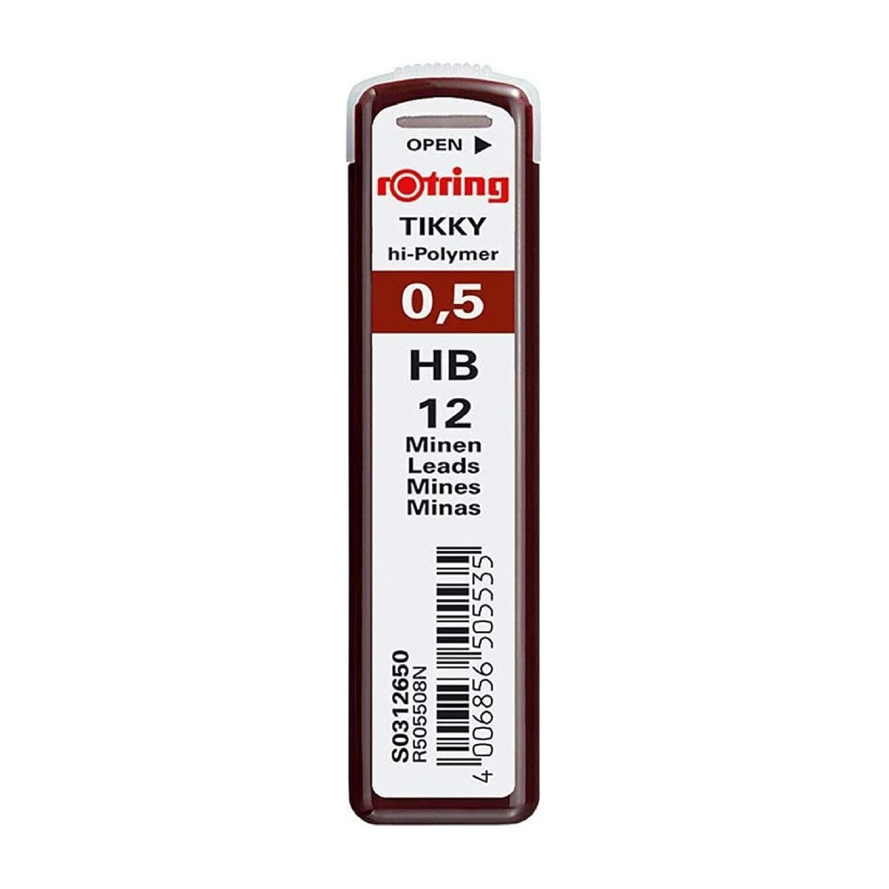 ไส้ดินสอ Rotring Hi Polymer 0 5 มม  ความเข้ม HB ไม่หักง่าย  S0312650 