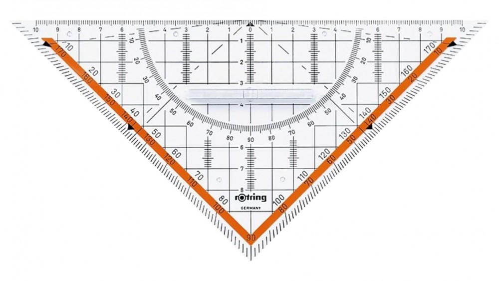 ไม้ฉากสามเหลี่ยม Rotring Set Square 23Cm อะคริลิคใส หนา ทนทาน งานเขียนแบบ  S0903950 