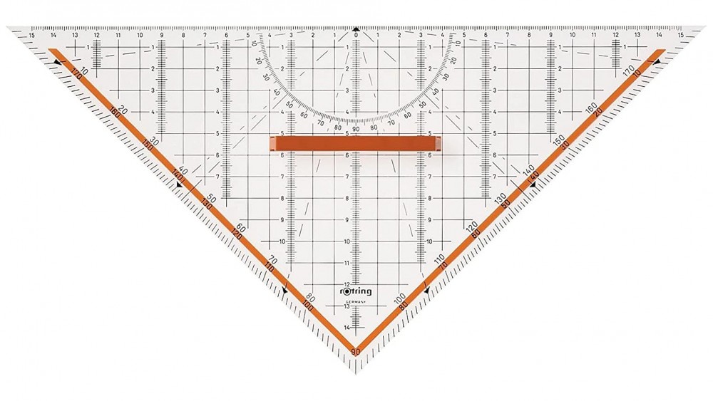 ไม้ฉากสามเหลี่ยม Rotring Set Square 32Cm อะคริลิคใส หนา ทนทาน งานเขียนแบบ  S0699270 