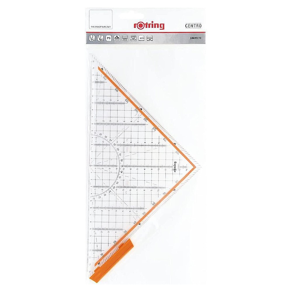 ไม้ฉากสามเหลี่ยม Rotring Set Square 32Cm อะคริลิคใส หนา ทนทาน งานเขียนแบบ  S0699270 
