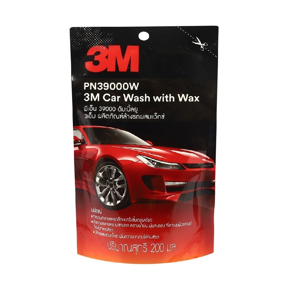แชมพูล้างรถสูตรผสมแวกซ์ 3M รุ่น XS002006764 แบบถุง ขนาด 200 ML