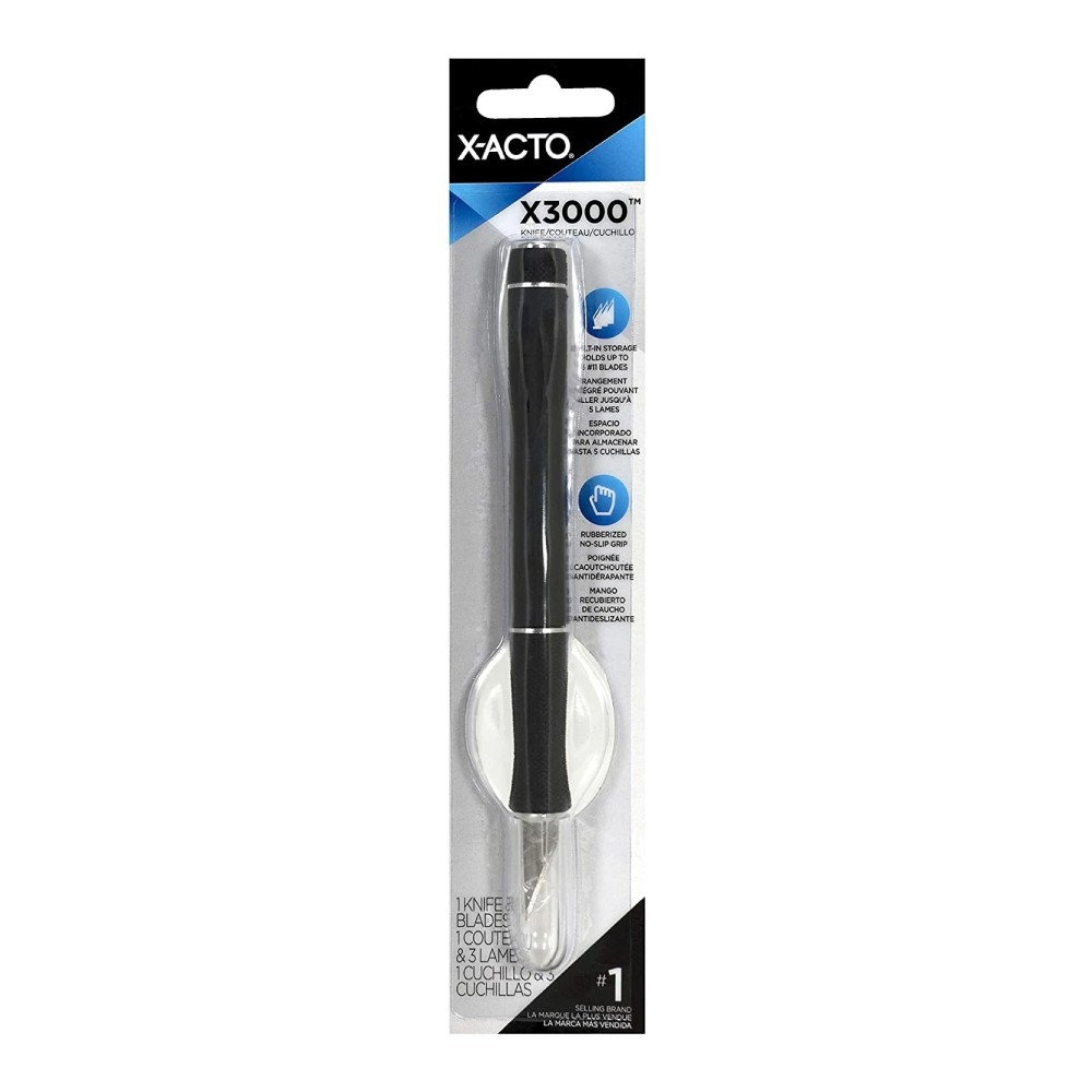 มีดแกะสลัก X Acto X3000  X3730Q  Rubber Grip Knife ด้ามยาง พร้อมฝาปิด