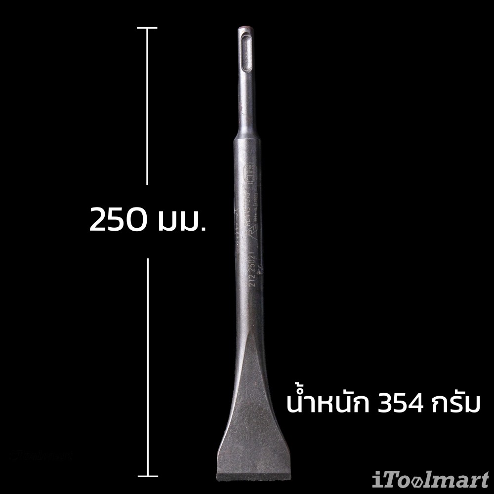ดอกสกัดแบน มุม offset RENNSTEIG 212 25021 ขนาด 40 mm ยาว 250 mm ก้าน SDS plus