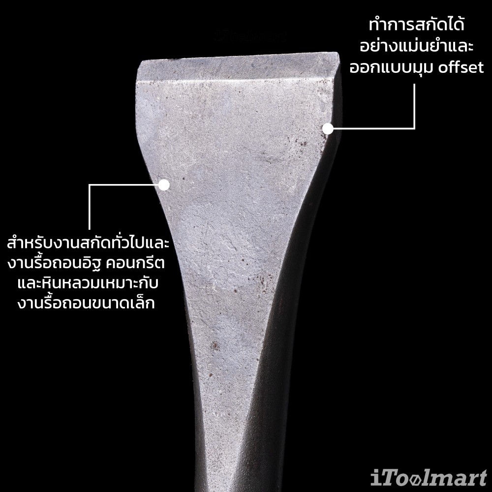 ดอกสกัดแบน มุม offset RENNSTEIG 212 25021 ขนาด 40 mm ยาว 250 mm ก้าน SDS plus