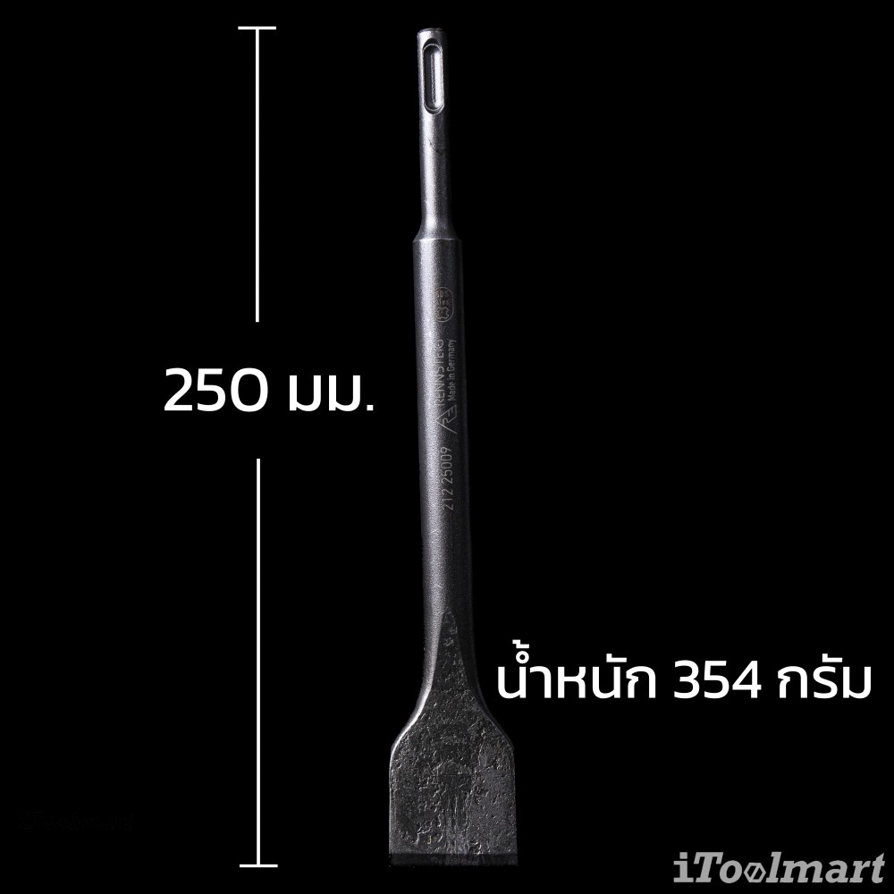 ดอกสกัดแบน มุม 30° offset RENNSTEIG 212 25009 SB ขนาด 40 mm ยาว 250 mm ก้าน SDS plus